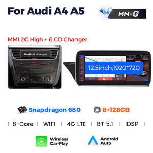Écran Tactile Android MEKEDE Snapdragon 680 CarPlay Auto 8 Cœurs 4G WiFi pour Audi A4 A5 MMI 2G High <span class=keywords><strong>6</strong></span> Changeurs <span class=keywords><strong>CD</strong></span> - Product Image 6