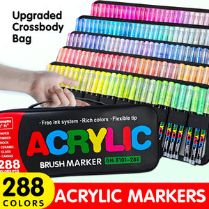 Nieuwe set van 366 kleuren vloeibare stiften met zachte punt voor studenten, nieuwe vloeibare acrylmarker - Product Image 4