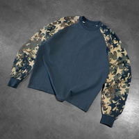 2026 Fashion Color Block Camo Long Sleeve Custom <strong>Men's</strong> T-shirt With Your Own Logo