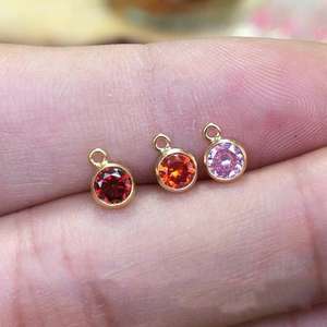 GP 3mm 4mm 6mm Charm pierre de naissance Lunette remplie d'or 14 carats Chaînes de bijoux permanentes Fabrication de pendentifs à breloques en zircon Vente en gros - Product Image 2