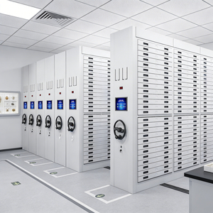 <strong>Library</strong> Archive <strong>Cabinet</strong> Movable Rack High-Density Archival Storage Compact Shelving Mobile Compact Shelving With Map <strong>Cabinet</strong> - Product Image 1