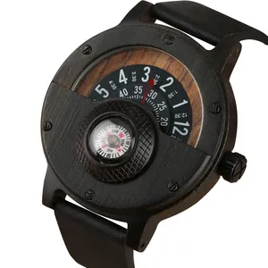 New Outdoor Sports Compass quartz ebony watch wood watches men luxury chinese mechanical watches