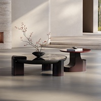 Table basse de style italien minimaliste avec plateau en ardoise, rangement intégré, pour salon, mobilier de maison haut de gamme