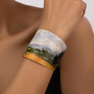 Pulsera de Moda Retro con Estampado de Paisaje y Cielo Estrellado, Brazalete Artesanal para Mujer, Novedad 2024 - Product Image 4