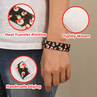 Bracelet en tissu personnalisé, mode de Noël, unisexe, ajustable, design tissé, broderie tendance, bracelets d'amitié