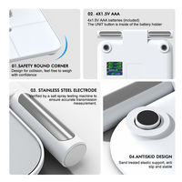 Desain Cantik Anti-Selip Stabil Delapan Elektroda Kaca Ito ABS Layar LED Berwarna Digital Smart Body Fat 4-Point Perangkat Lunak Seluler