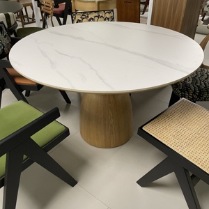 Noordse moderne eenvoudige tafel restaurant minimalistische 8-persoons ronde eettafelset voor huis appartement villa hotel restaurant - Product Image 3