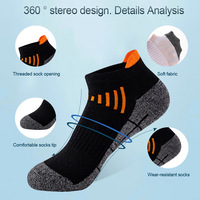 Chaussettes de compression antidérapantes respirantes à séchage rapide en Spandex/Coton pour hommes, idéales pour le basketball et la course estivale (vente en gros OEM)