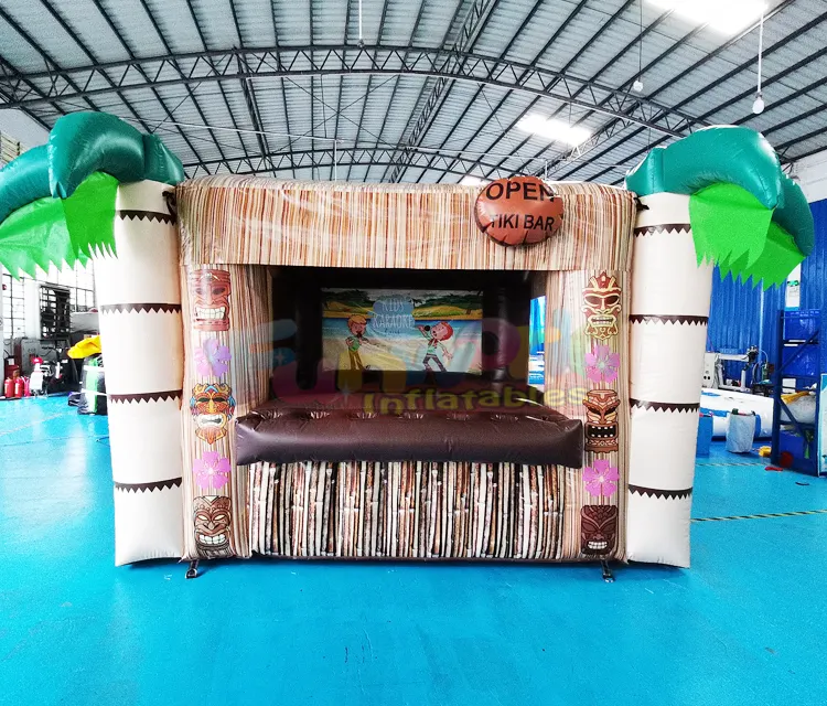 Commerciële Speeltuin Barra Inflable Palm Tree Pub Tent Carnaval Booth Opblaasbare Tiki Bar
