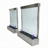 Rideau d'eau moderne multifonctionnel en verre trempé avec LED RGB, cloison d'eau personnalisée, fixation murale ou autoportante, pour hôtel