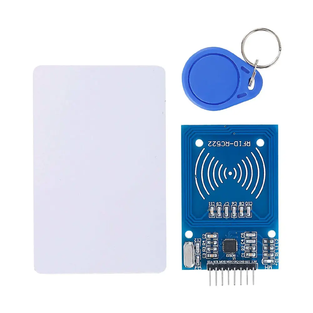 RFID Kit Mifare RC522 RFID Reader Module with S50 White Card and Key Ring Compatible with Arduino Raspberry Pi
