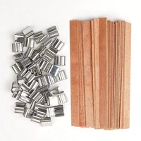 Bougie en cire de soja à âme en bois sur mesure de 0,5 mm d'épaisseur, base simple couche assortie, mèche en bois pour fabrication de bougies DIY, produit très demandé