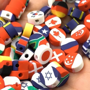 10Mm Chữ Thập Quốc Gia Cờ Cho Fimos Polymer Đất Sét Hạt Được Sử Dụng Cho Vòng Đeo Tay Làm Đính Cườm Bán Buôn Loose Hạt - Product Image 6