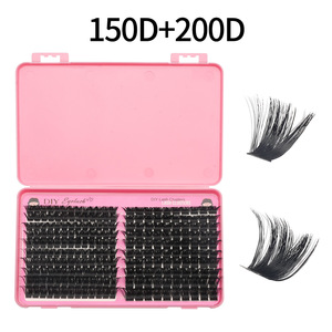 Extensions <span class=keywords><strong>de</strong></span> cils en grappe DIY 100D 120D 150D 200D, effet vison russe, volumineux, 8-16mm, courbure C D, pré-coupés, segmentés, effet wispy - Product Image 6