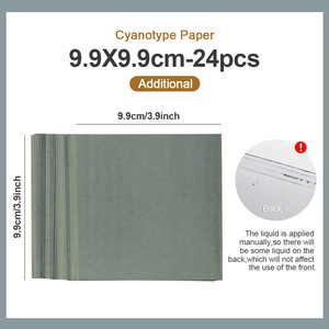 Kit de papier photo cyanotype carré transfrontalier DIY fait main 24 pièces pour impression solaire, cadeau, vente en gros usine - Product Image 3
