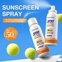 Spray solaire SPF 50 Protection UVA/UVB Résistant à l'eau 80 min Résistant à la transpiration Sans effet blanchâtre Non collant pour peaux sensibles