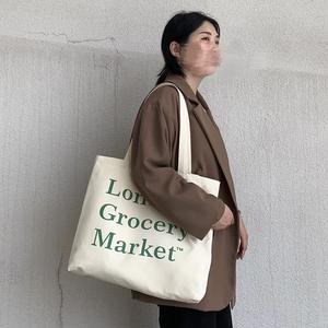 Bolsa de lona con estampado de letras de alta calidad, logotipo personalizado, bolsa de compras de gran capacidad - Product Image 3