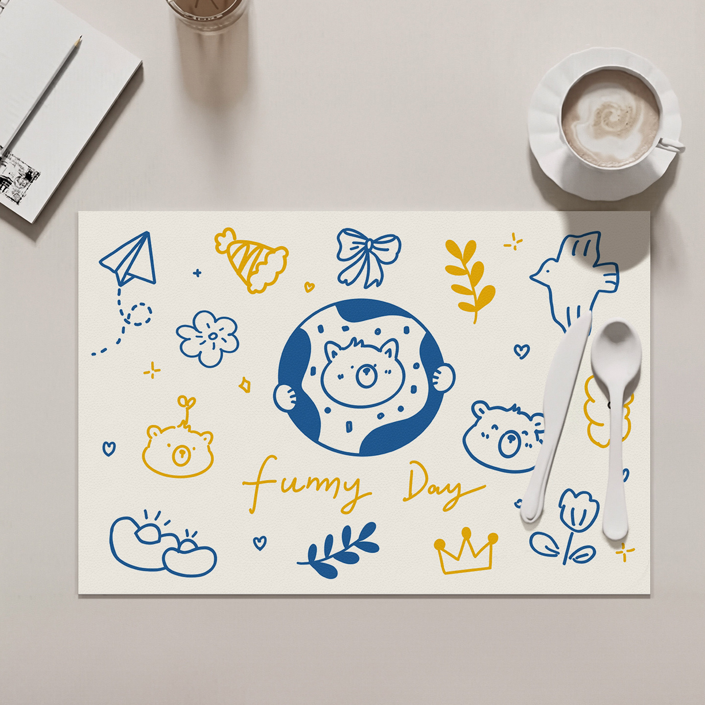 Blue and Yellow Fun Drawing