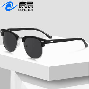 Gafas de sol unisex Conchen negras con montura de metal y PC, protección UV400 para el sol, pesca, excursiones y moda. - Product Image 4