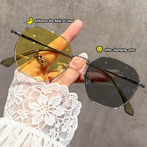 Gafas de Miopía con Marco Metálico que Cambia de Color, Diseñadas para Conductores Nocturnos para Evitar los Faros Altos, para Uso Diurno/Nocturno - Product Image 2