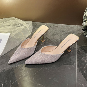 Zapatos de Tacón Alto con Punta en Pico y Brillantina YOLUANMEI, Zapatos de Novia de Moda para Mujer con Forro de Satén - Product Image 1