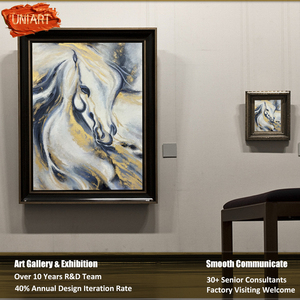 UNIART <span class=keywords><strong>cheval</strong></span> <span class=keywords><strong>blanc</strong></span> peint à la main tête <span class=keywords><strong>de</strong></span> <span class=keywords><strong>cheval</strong></span> portrait art mural <span class=keywords><strong>peinture</strong></span> à l'huile linéaire <span class=keywords><strong>cheval</strong></span> aux cheveux blancs <span class=keywords><strong>peinture</strong></span> à l'huile à la main - Product Image 2