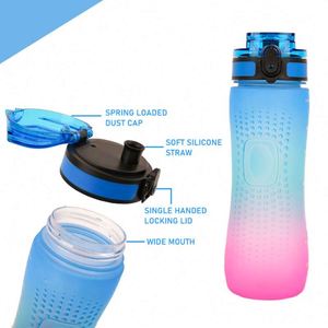 Leakproof Tritan Bpa Free 1L Fitness Outdoor Sports <b>With</b> <b>Time</b> Marker Large Plastic Motivational <b>Water</b> <b>Bottle</b> <b>With</b> Custom Logo - Product Image 5