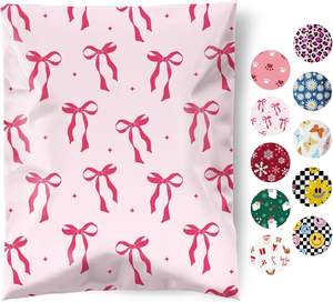 Bolsas de Envío Ecológicas Impermeables para Ropa, con Adhesivo Fuerte, Autosellables, Sobres de Poliéster para Pequeñas Empresas con Lazos Rosas - Product Image 1
