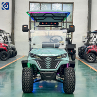 Voiturette de golf électrique CAMP homologuée pour la route, 72V, moteur 5KW, batterie au lithium, homologuée DOT, 6 places, pour les centres de villégiature, les communautés et les terrains de golf