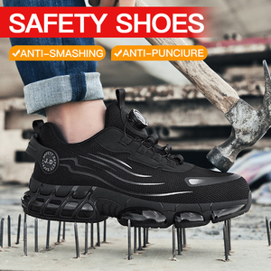 Chaussures de sécurité sportives à boucle rotative, anti-perforation, avec embout en acier, antichoc et tendance pour le travail industriel - Product Image 2