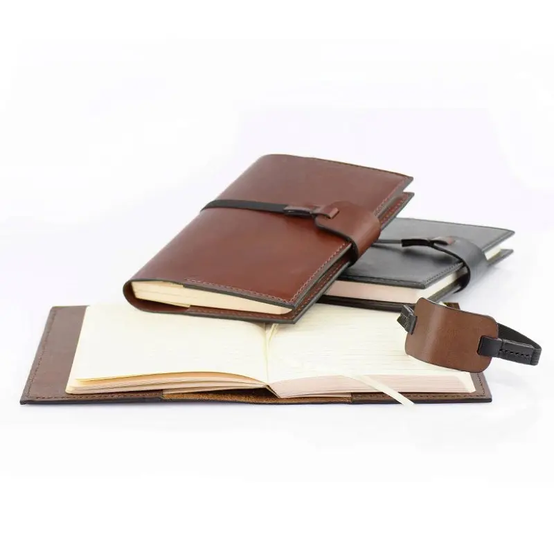 Lined notebook saku kulit sapi kulit menulis terikat jurnal terukir LOGO merek 4in oleh 6in dibuat dengan personalisasi penutup Buku Harian