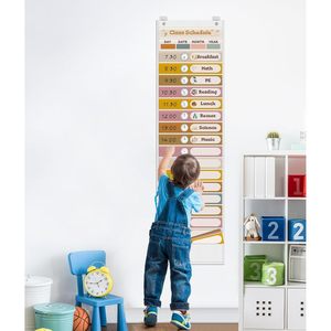 Tabla de Horarios Diarios con Bolsillos, 18+1 Bolsillos, Tarjetas Reutilizables, Tablero Visual de Gestión del Tiempo para Niños, Regreso a Clases - Product Image 6