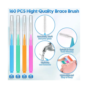 Sikat gigi Interdental ortodontik, dengan pegangan bambu sikat gigi plastik sekali pakai untuk kawat gigi fitur pembersih nyaman - Product Image 5