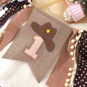 Cowboy Rodeo <b>Party</b> Fabric Decor Backdrop Garland for Photo <b>Props</b> Cake Smash Baby Shower 1St Birthday High Chair Banner - Product Image 2