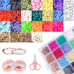 Kit de fabrication de bracelets en perles d'argile Heishi faites à la main pour femmes, fabrication de bijoux DIY avec perles dorées, design personnalisé, artisanat - Product Image 5