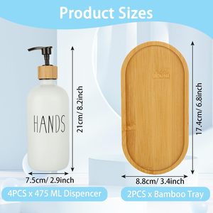 Oferta Especial: Botella de Vidrio Esmerilado Transparente de 8oz/16oz (240ml/480ml) con Gotero y Pulverizador, Tapa de Bambú, Impresión Serigráfica, para Crema para el Cuidado de la Piel - Product Image 2