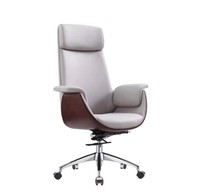 Chaise de bureau de luxe moderne avec roulettes en cuir, haute dossier, OEM, vente en gros
