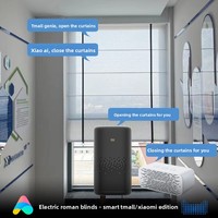 Store romain électrique occultant intelligent à levage et pliage, commande vocale et par application pour chambre, salon, balcon