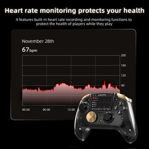 Manette de jeu sans fil RG G01 avec écran IPS 2.5D, capteur de fréquence cardiaque, moteur de vibration pour Switch/Switch2 Android <span class=keywords><strong>IOS</strong></span>/Steam - Product Image 6