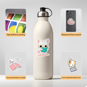 Adesivi Divertenti con Gatti <span class=keywords><strong>Meme</strong></span>, Simpatici Adesivi in Vinile a Forma di Animale per Bambini, Confezione Trasparente Fustellata, Decalcomanie Personalizzate Impermeabili, Etichette all'Ingrosso per Kindle - Product Image 3