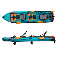 El Mejor Kayak de 2025 Motorizado a Pedal de 14 Pies con Capacidad de 550 lbs, Kayak Modular de Surf de 3 Piezas, Kayak de Pesca de 4m para 2 Personas, Gran Venta