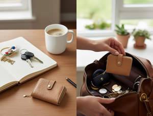 Portafoglio Mini Bifold da Donna con Chiusura a Bottone, Piccolo Formato in Pelle Sintetica Microfibra, Stile Minimalista - Product Image 2