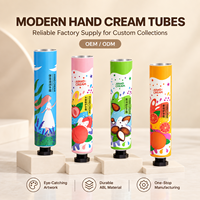 Tube d'emballage personnalisé pour crème pour les mains, en aluminium et plastique ABL, conteneur compressible avec bouchon à vis, impression UV, 12,7-35 mm