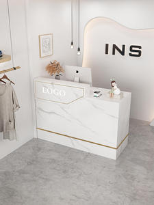 K Latest Design Wood Beauty Salon Reception <b>Desk</b> for Hospital Mall School Hotel Use Modern Contemporary Checkout <b>Desk</b> Commercial - Product Image 4