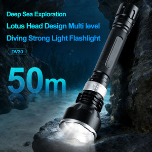 WOSEN Aluminum Alloy Diving Flashlight Amphibious <b>Lighting</b> Magnetic Rotary Switch 5 Brightness Modes Practical Dive Flashlight - Product Image 2