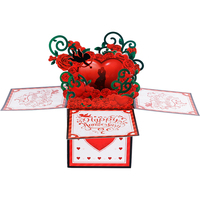 Tarjeta de Felicitación de Aniversario con Caja Sorpresa 3D Ecológica Winpsheng, con Material de Papel para Decoración de Fiestas