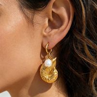 Boucles d'oreilles pendantes Gaovo Beach Chic en perles, plaqué or 18 carats, acier inoxydable léger, bijoux d'oreille tendance pour femme, idéales pour les vacances