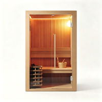 Desain Baru untuk Rumah, Hotel, SPA, Sauna Inframerah, Ruang Sauna Kayu Hemlock dengan Kaca Tempered 8mm