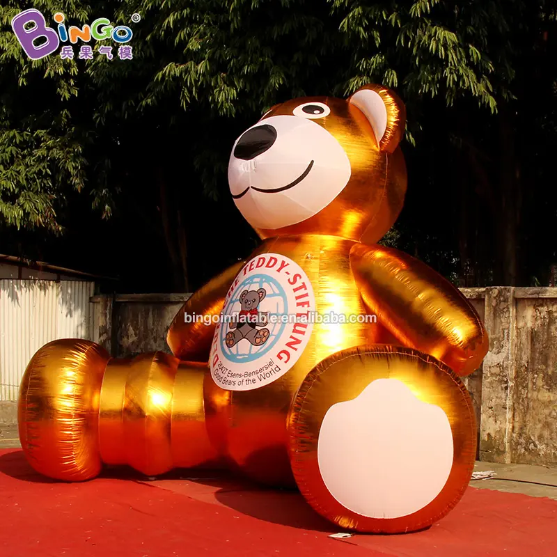 Customized Personalized Giant Inflatable Golden Bear Blow Up Lovely Animal Cartoon For Advertising Events Decoration