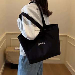 Bolso de compras de algodón para mujer, moda personalizada al por mayor con forro de PEVA - Product Image 2